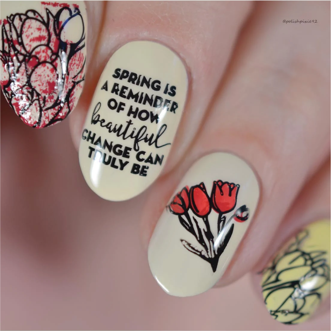 Hello Spring  - Uber Chic Stamping Plate