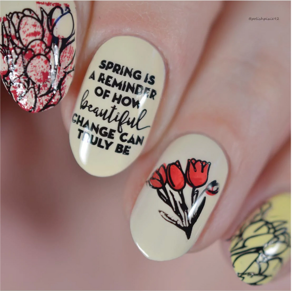 Hello Spring  - Uber Chic Stamping Plate