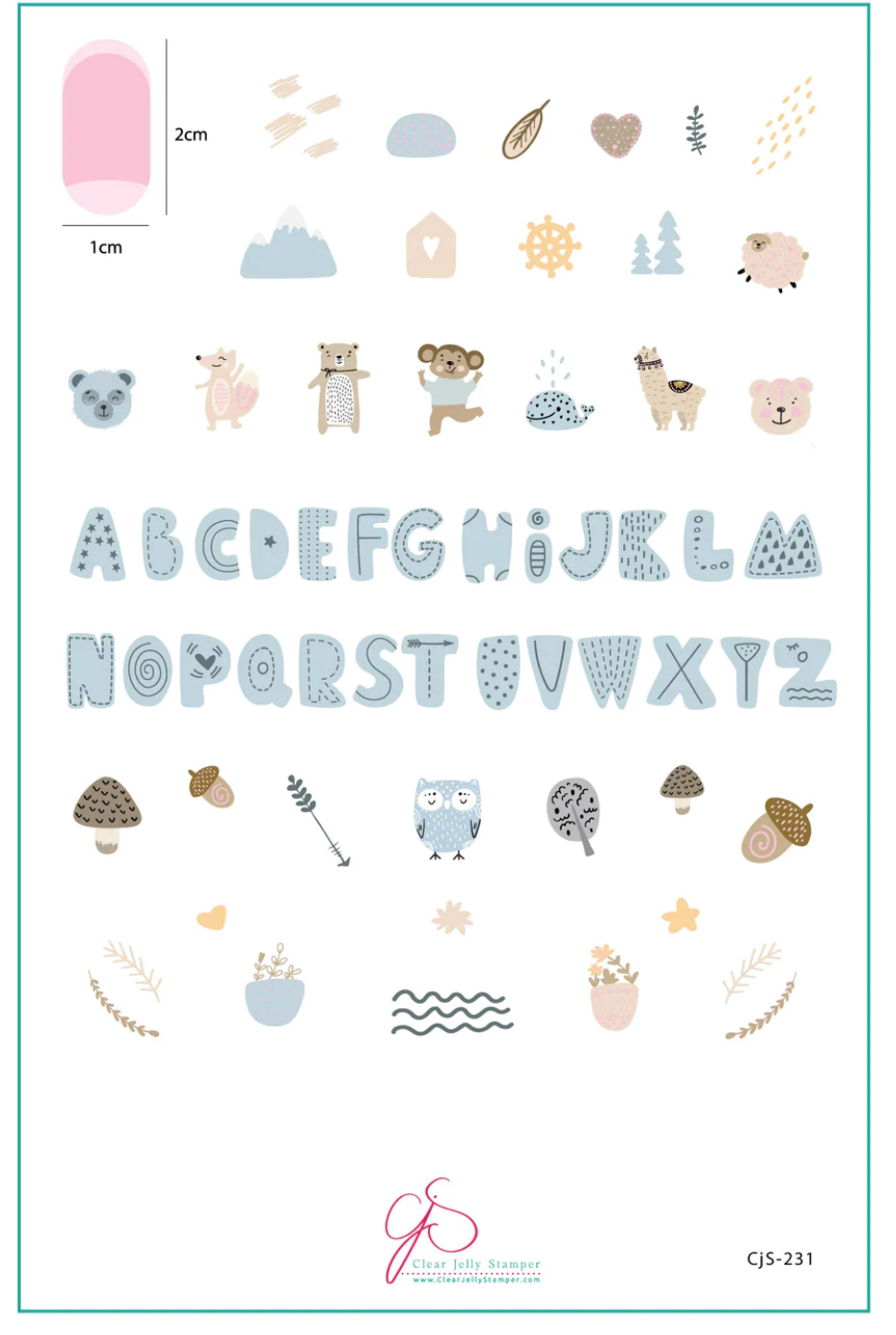 Alphabet - Bubble Letter Forest (CjS-231) - Clear Jelly Stamping Plate