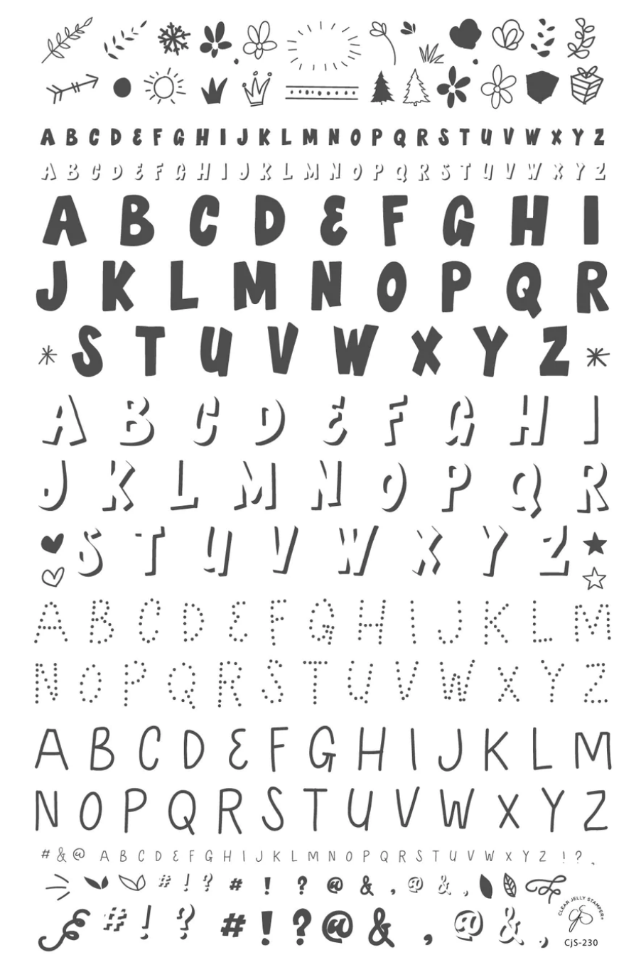 Alphabet - Party (CjS-230) - Clear Jelly Stamping Plate Secondary image