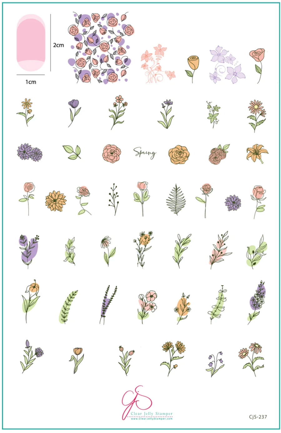 Field of Flowers (CjS-237) -  Clear Jelly Stamping Plate