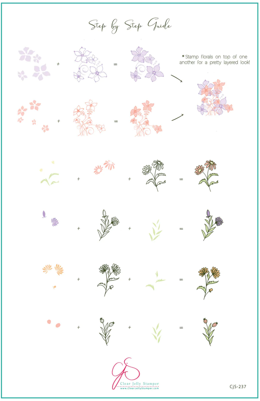 Field of Flowers (CjS-237) -  Clear Jelly Stamping Plate