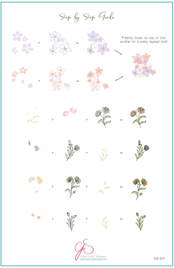 Field of Flowers (CjS-237) -  Clear Jelly Stamping Plate