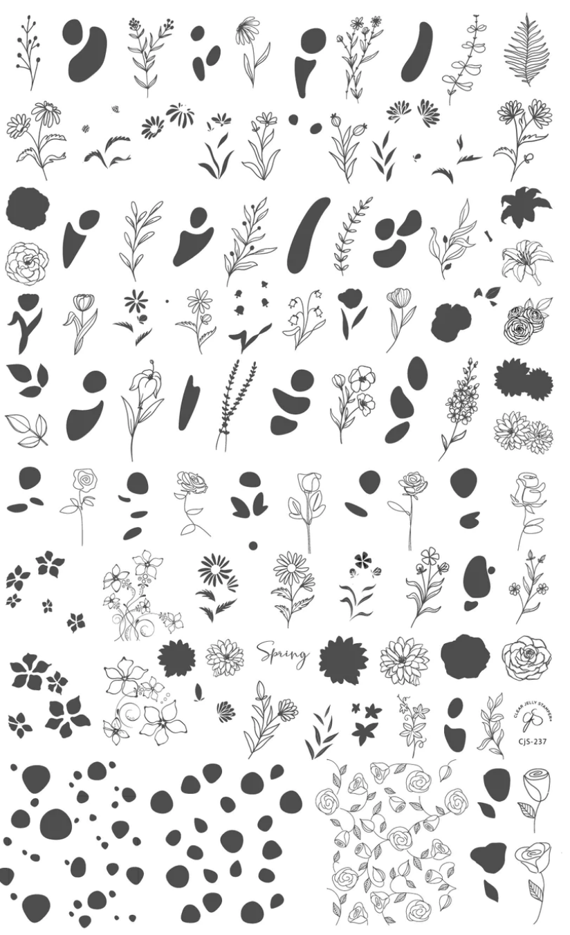 Field of Flowers (CjS-237) -  Clear Jelly Stamping Plate Secondary image