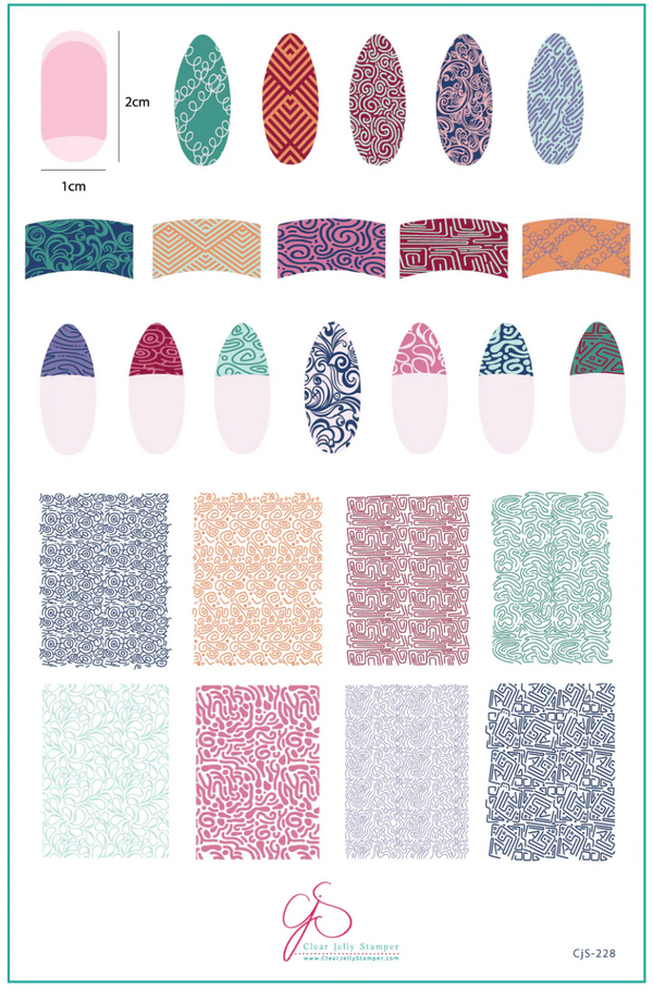 French Textile - Collection 2 (CjS-228) Steel Nail Art Stamping Plate