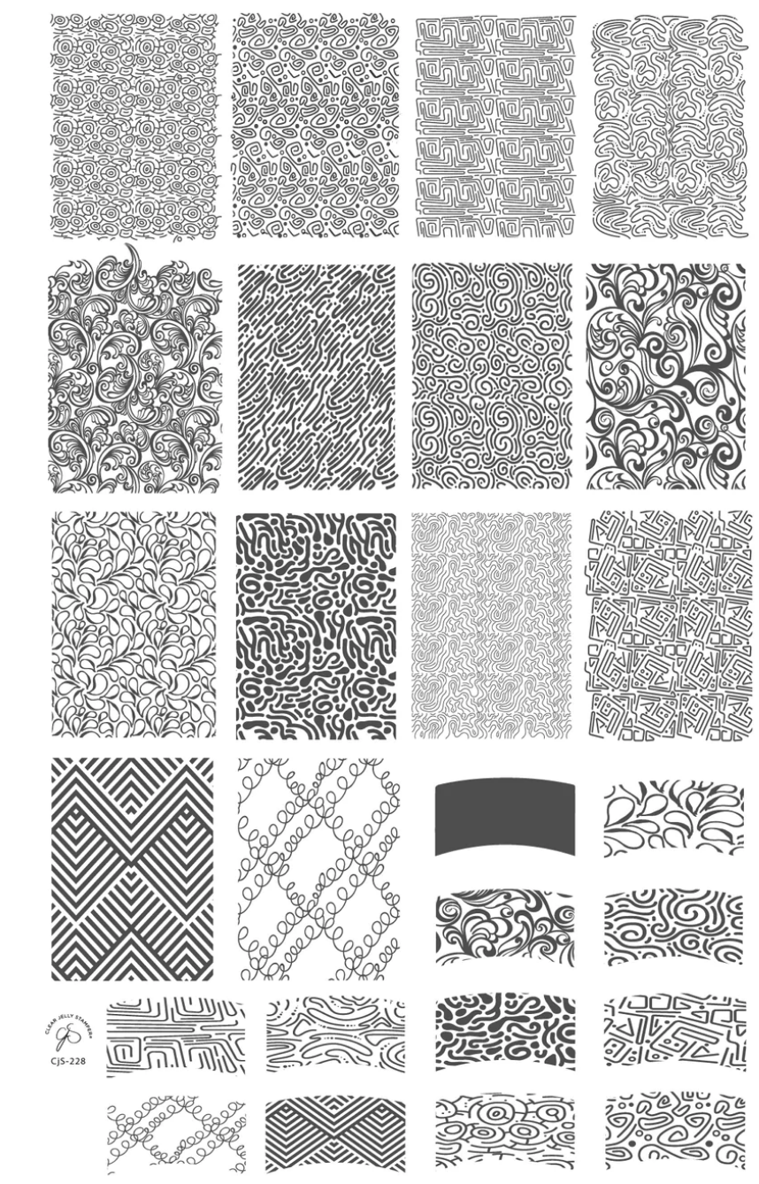 French Textile - Collection 2 (CjS-228) Steel Nail Art Stamping Plate