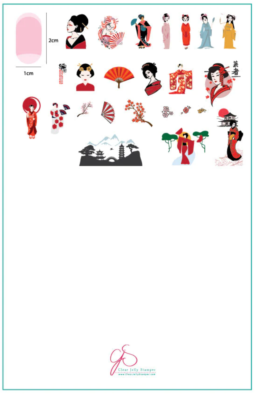 Geisha (CjSLC-68) - Clear Jelly Stamping Plate Main image