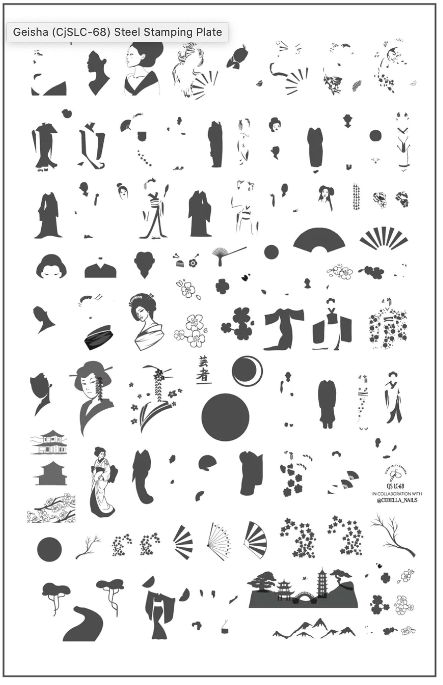 Geisha (CjSLC-68) - Clear Jelly Stamping Plate