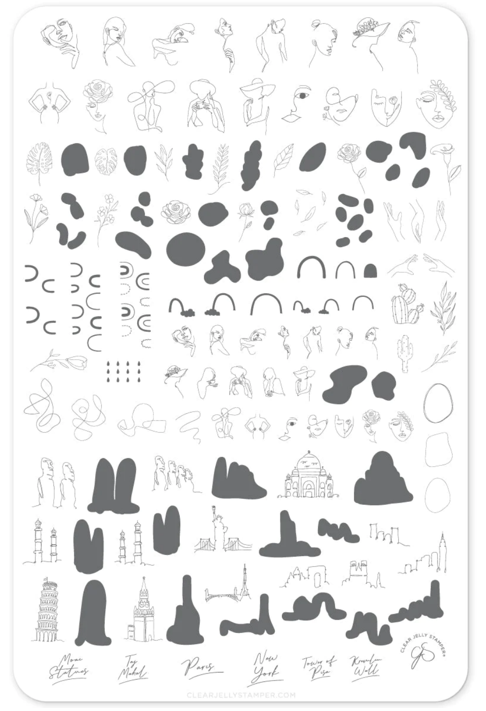Mod Life Series - The Globe (CjS-118) - Clear Jelly Stamping Plate
