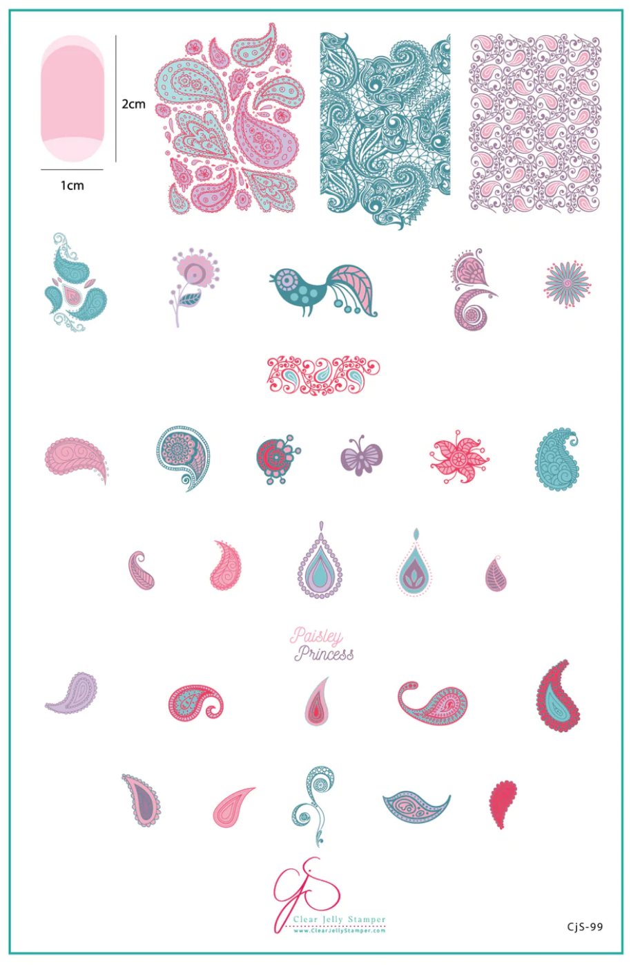 Paisley Princess (CjS-99) - Clear Jelly Stamping Plate Main image