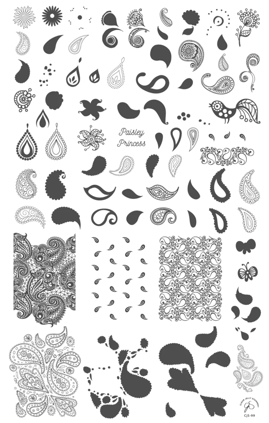 Paisley Princess (CjS-99) - Clear Jelly Stamping Plate