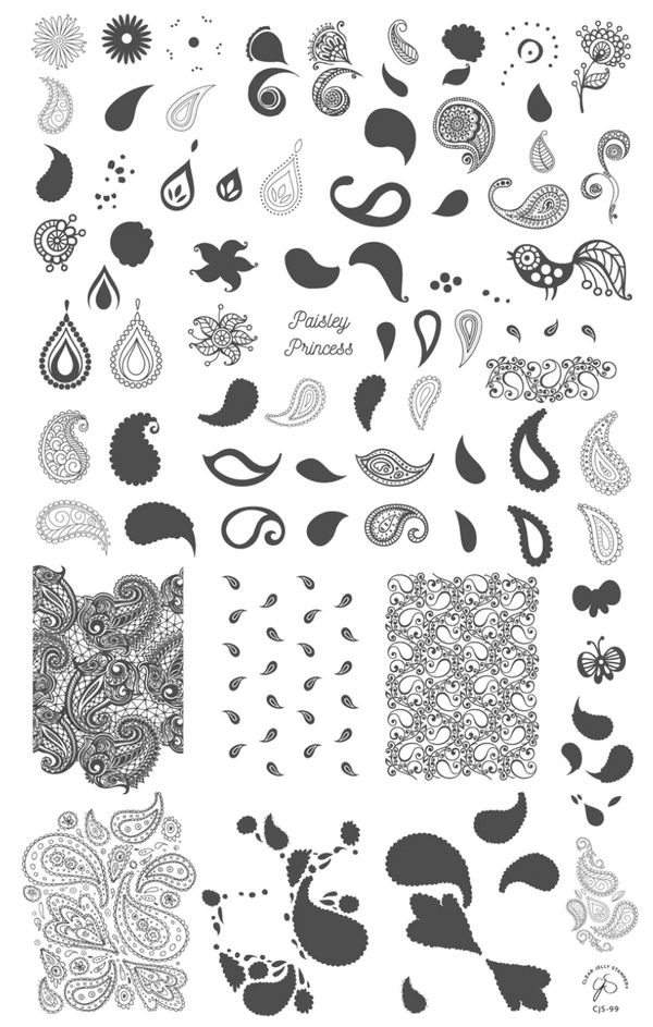 Paisley Princess (CjS-99) - Clear Jelly Stamping Plate
