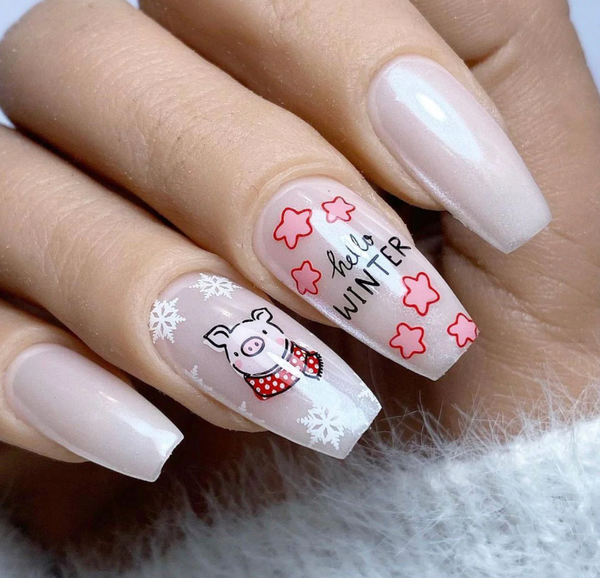 Piggy Christmas (CjS C-50)  - Clear Jelly Stamping Plate