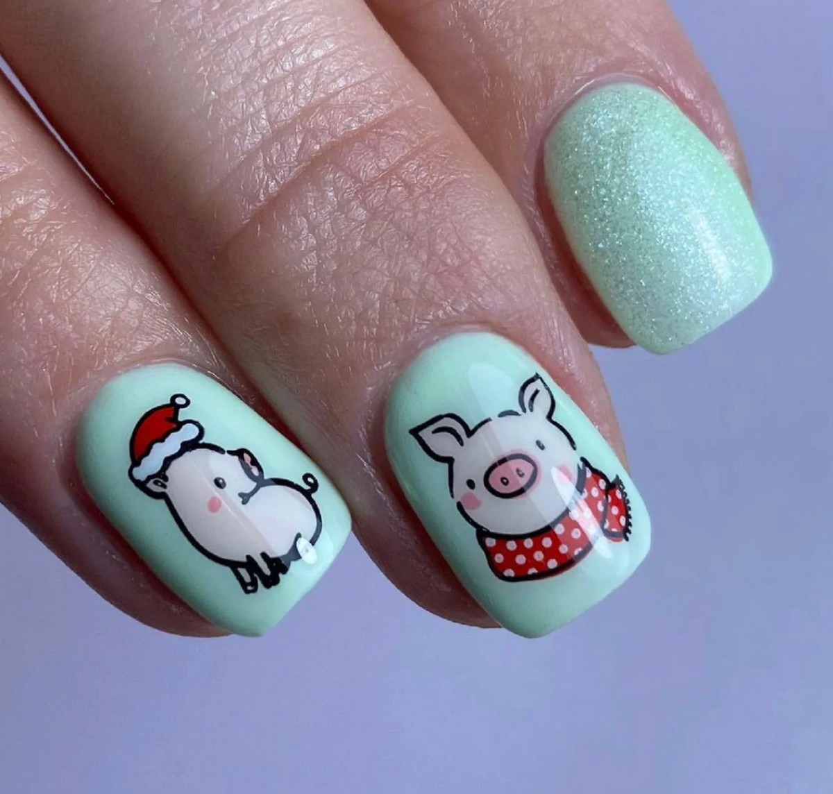 Piggy Christmas (CjS C-50)  - Clear Jelly Stamping Plate