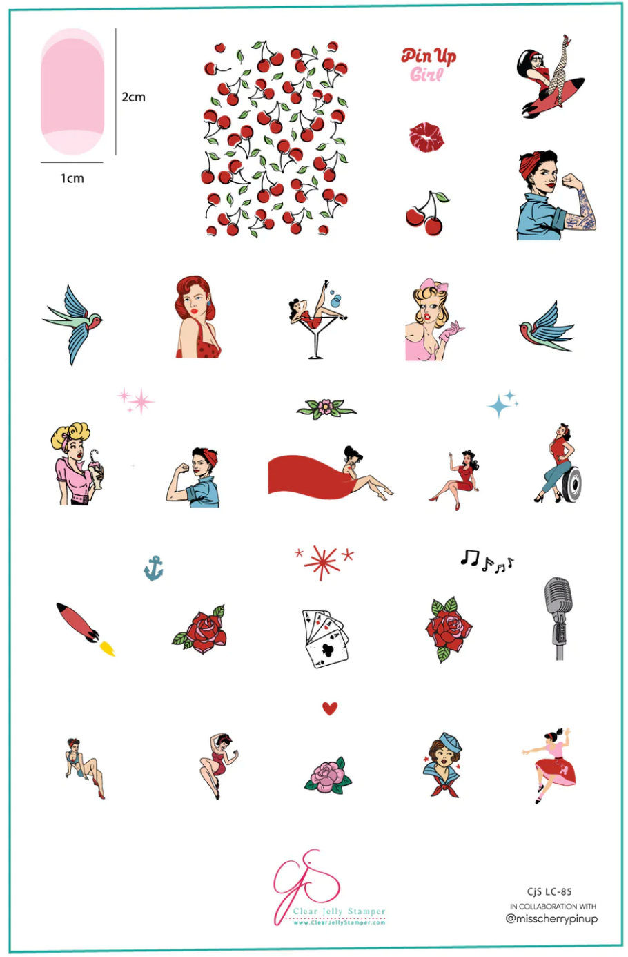 Pin-Up (CjSLC-85) - Clear Jelly Stamping Plate