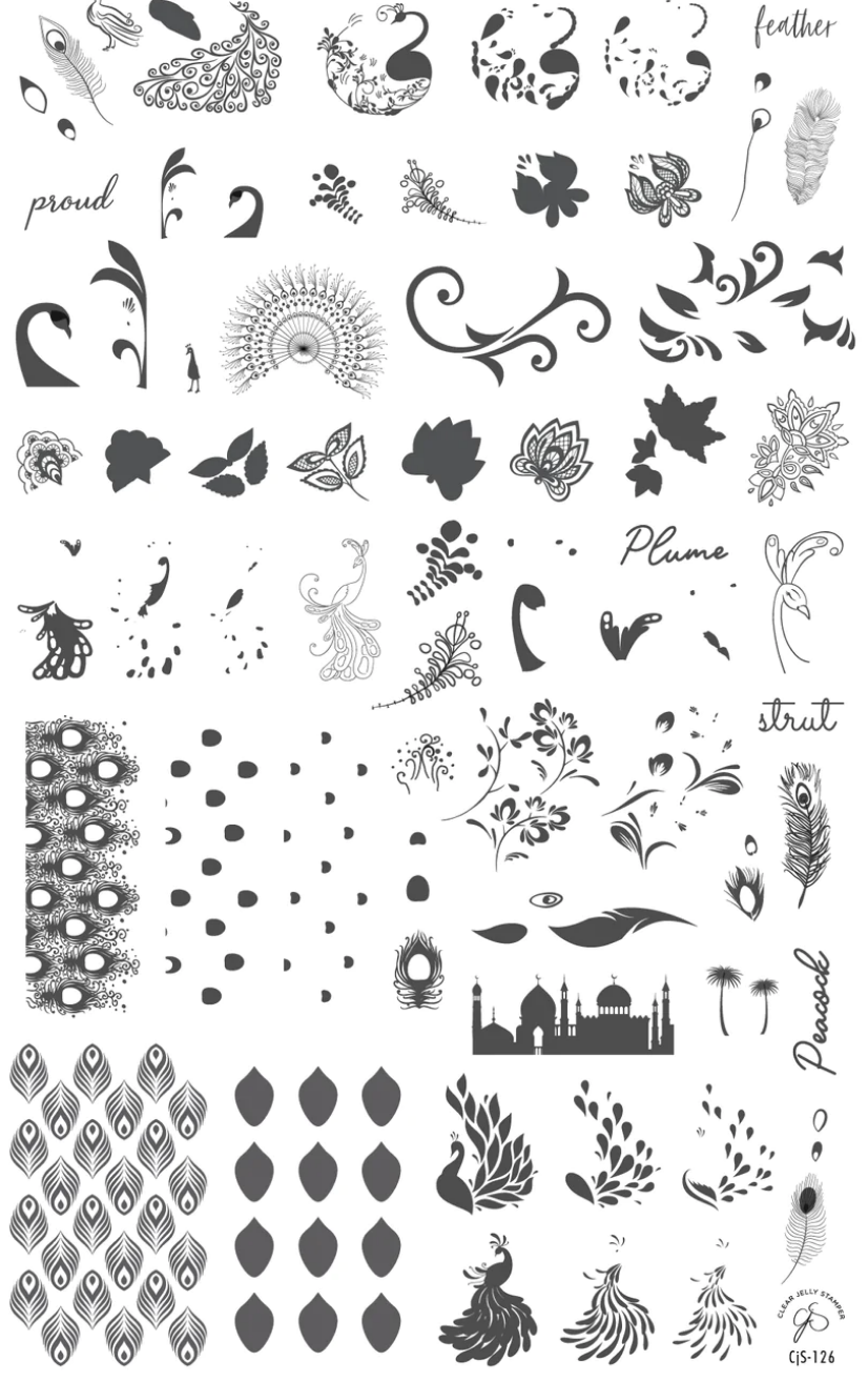 Strut your Tail Feathers (CjS-126) - Clear Jelly Stamping Plate Secondary image