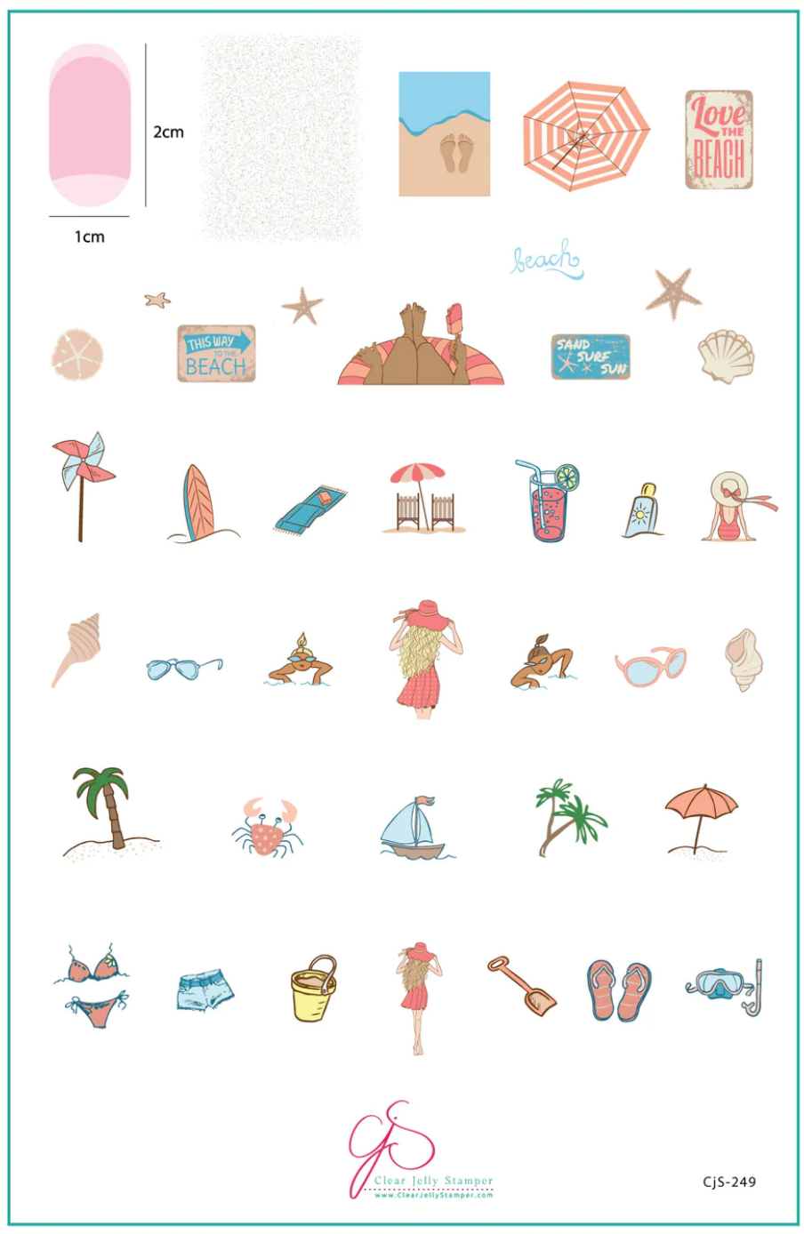 This Way to the Beach (CjS-249) - Clear Jelly Stamping Plate Main image