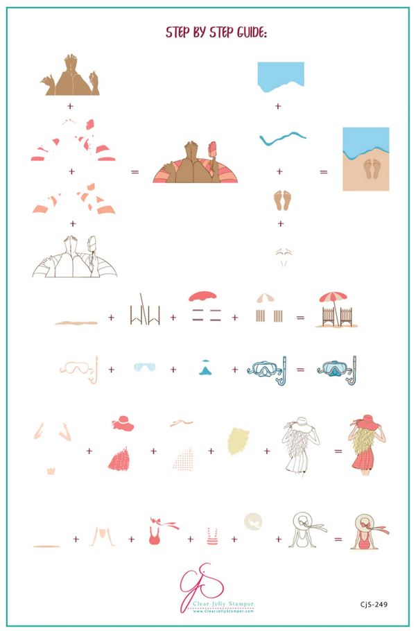 This Way to the Beach (CjS-249) - Clear Jelly Stamping Plate