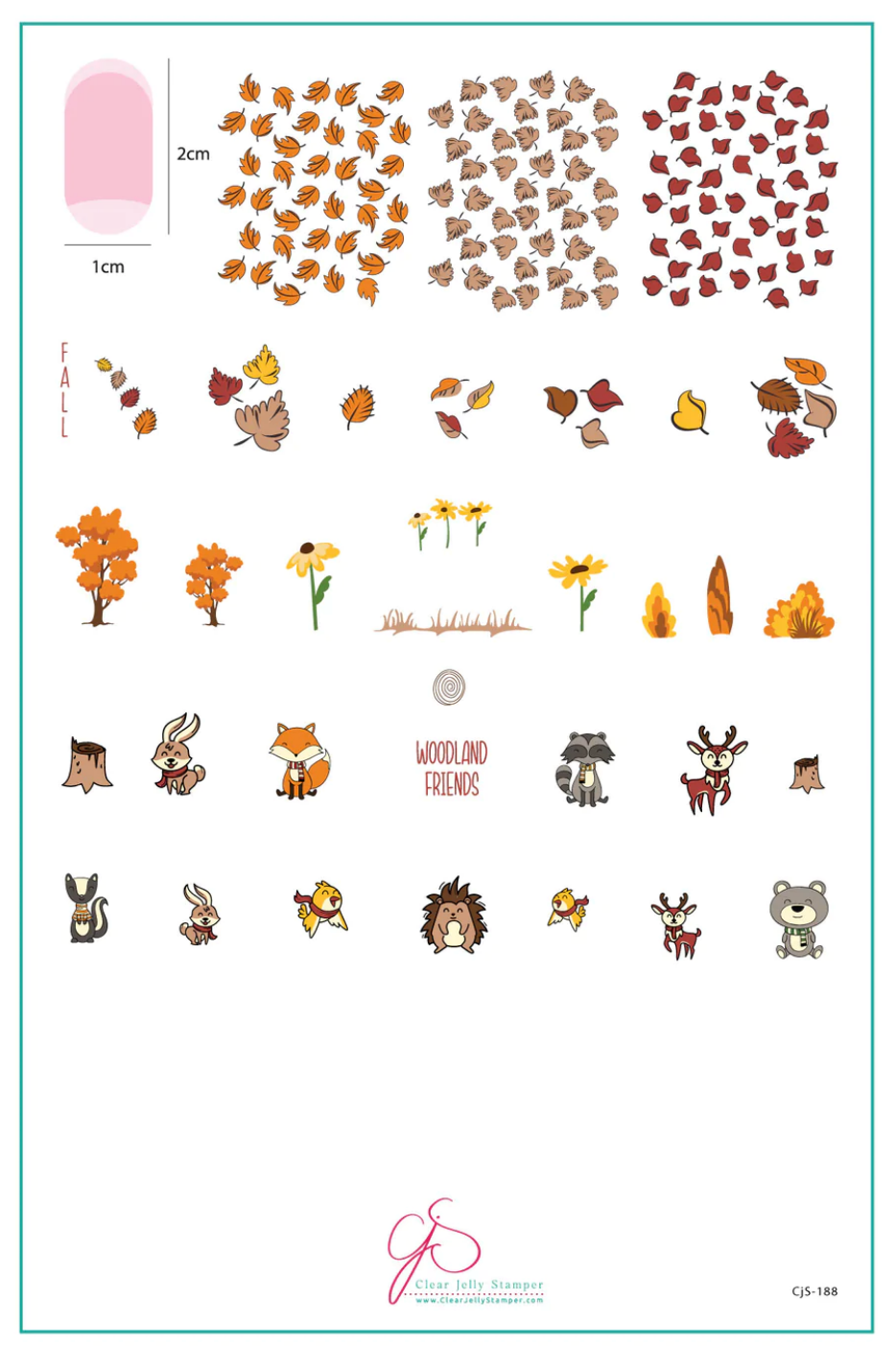 Woodlands Friends (CjS-188)  - Clear Jelly Stamping Plate Main image