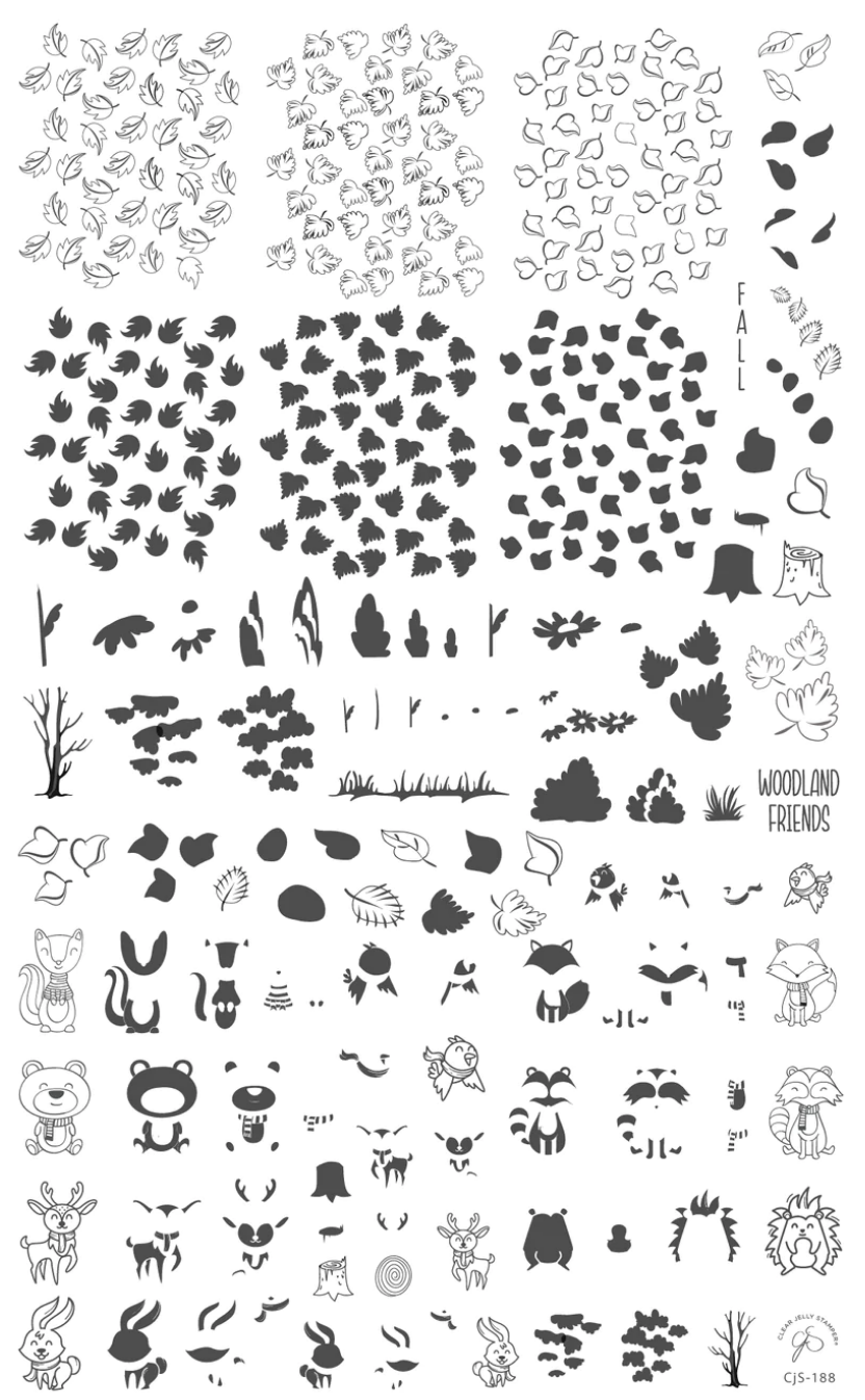 Woodlands Friends (CjS-188)  - Clear Jelly Stamping Plate