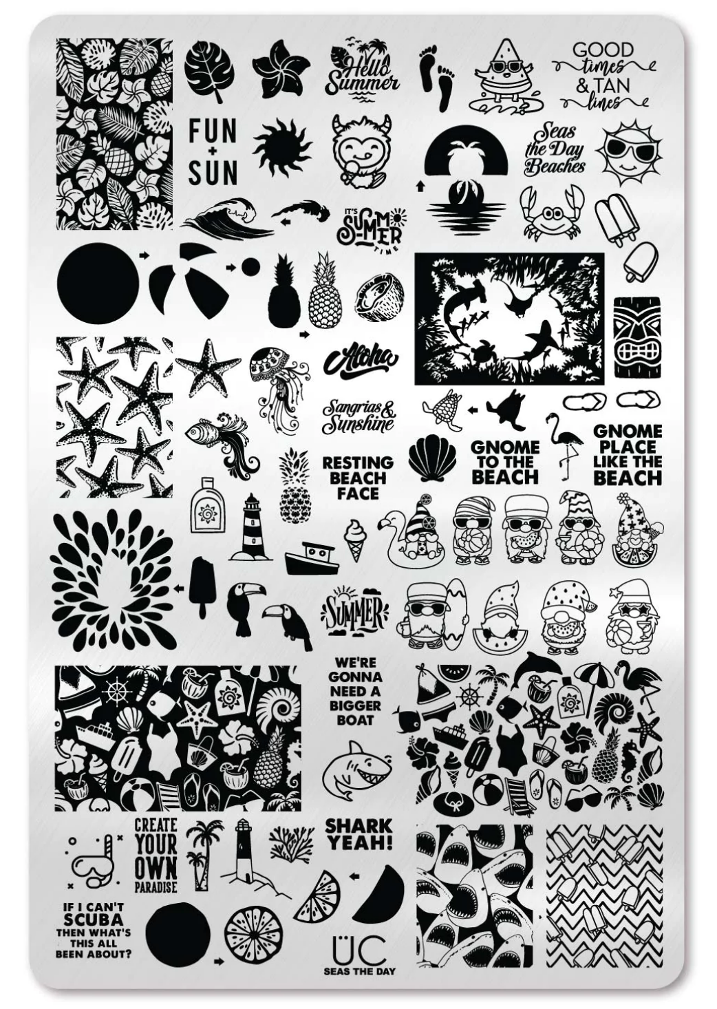 Seas The Day - Uber Chic Nail Stamping Plate Main image