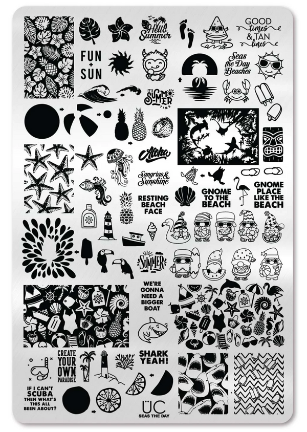 Seas The Day - Uber Chic Nail Stamping Plate