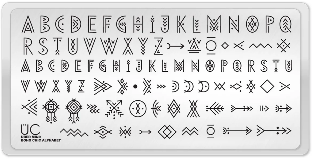 Boho Chic Alphabet - Uber Chic Mini Stamping Plate Main image