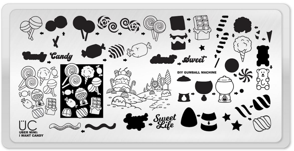 I Want Candy - Uber Chic Mini Stamping Plate Main image