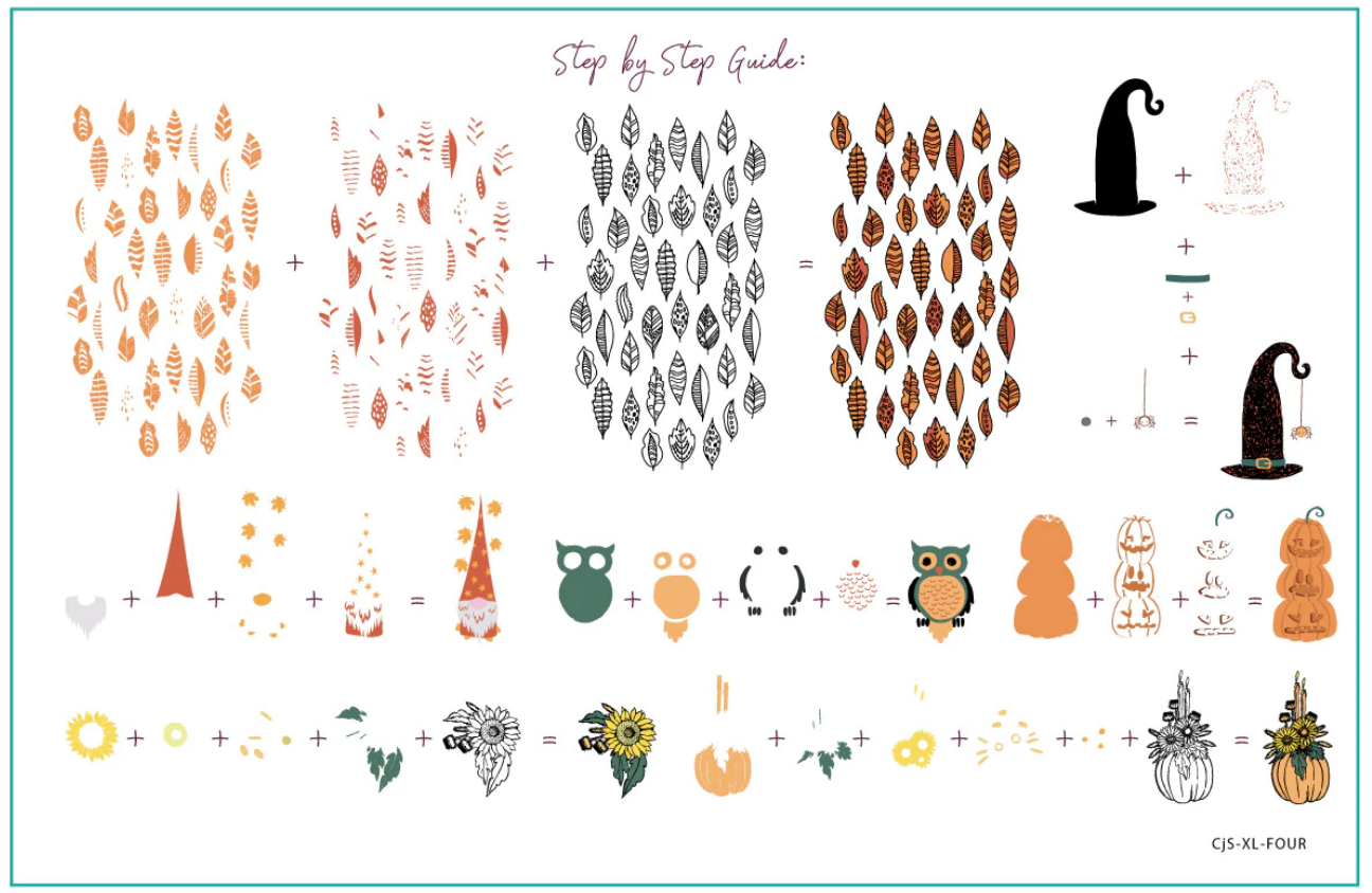 XL FOUR Halloween and Fall (CjS-XL-FOUR) - Clear Jelly Stamping Plate Secondary image