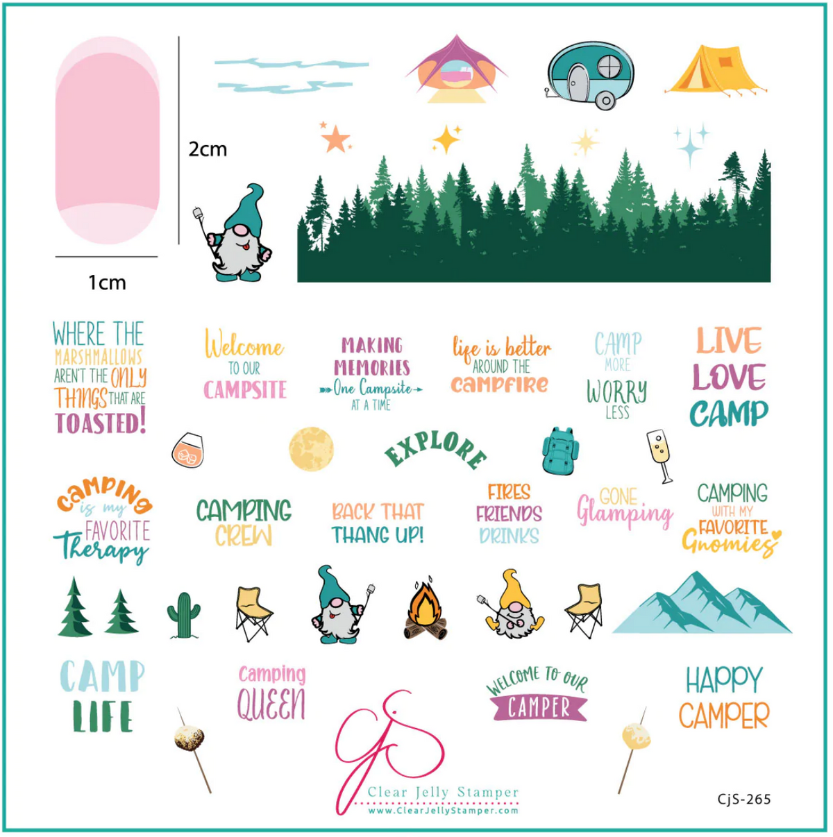 Camping with my Gnomies (CjS-265) -  CJS Medium Stamping Plate Main image