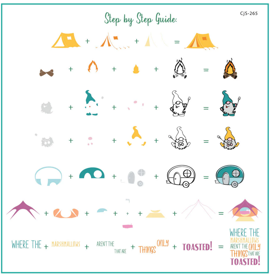 Camping with my Gnomies (CjS-265) -  CJS Medium Stamping Plate