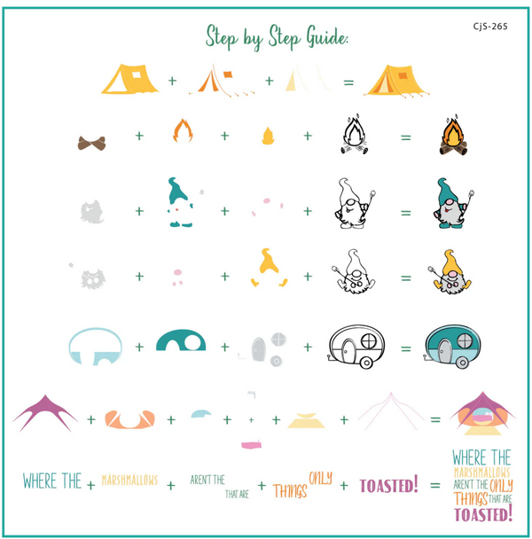 Camping with my Gnomies (CjS-265) -  CJS Medium Stamping Plate