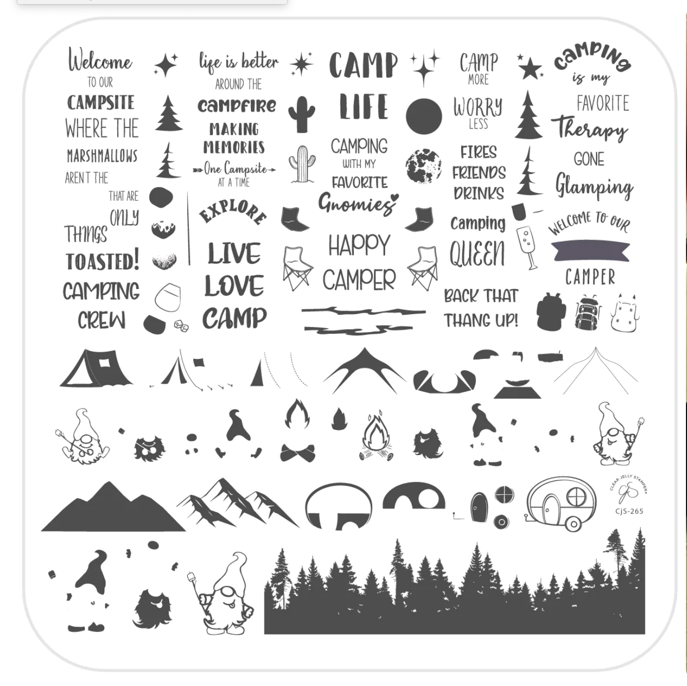 Camping with my Gnomies (CjS-265) -  CJS Medium Stamping Plate Secondary image