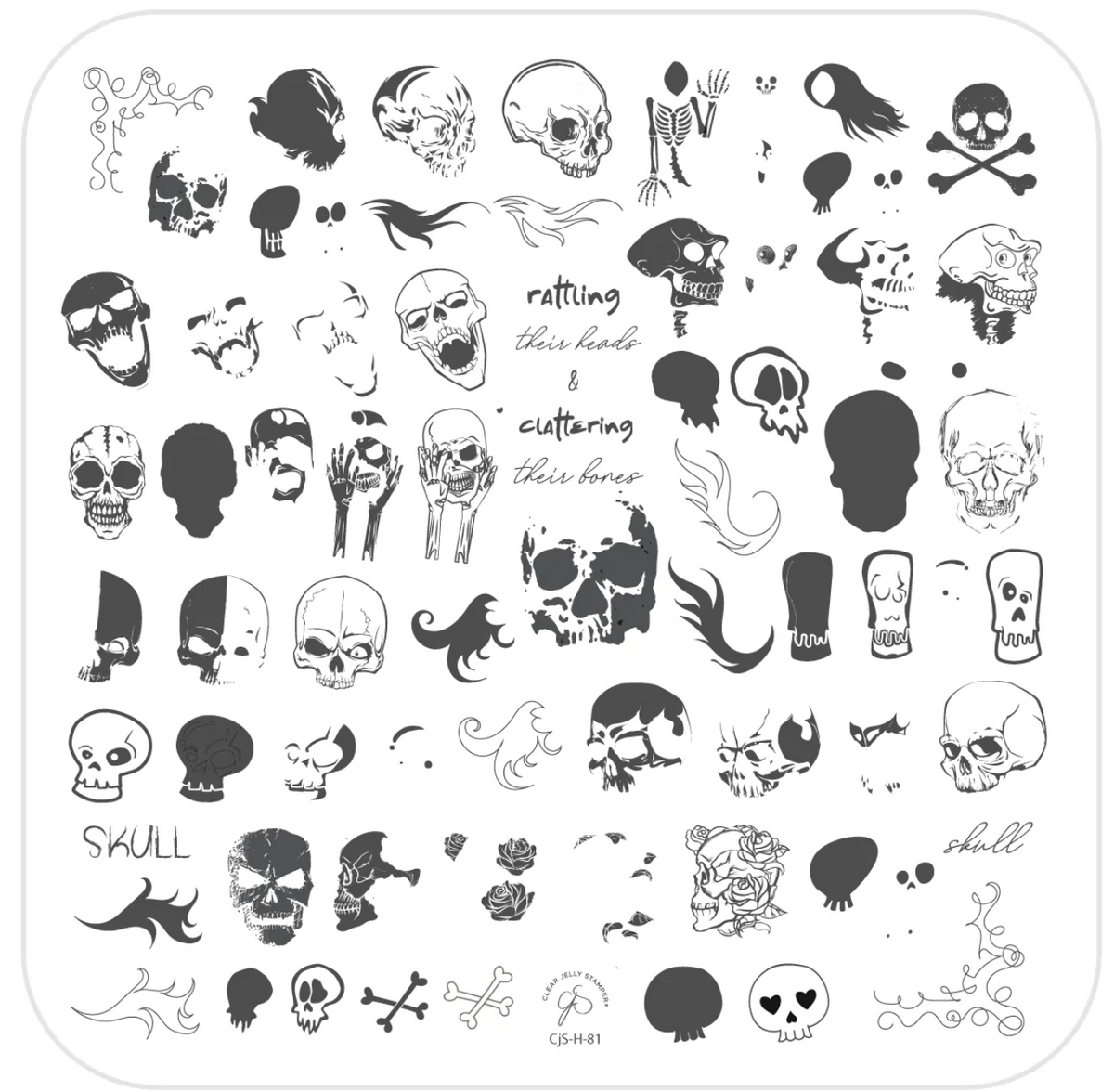 Clattering Bones (CjS-H-81) -  CJS Medium Stamping Plate