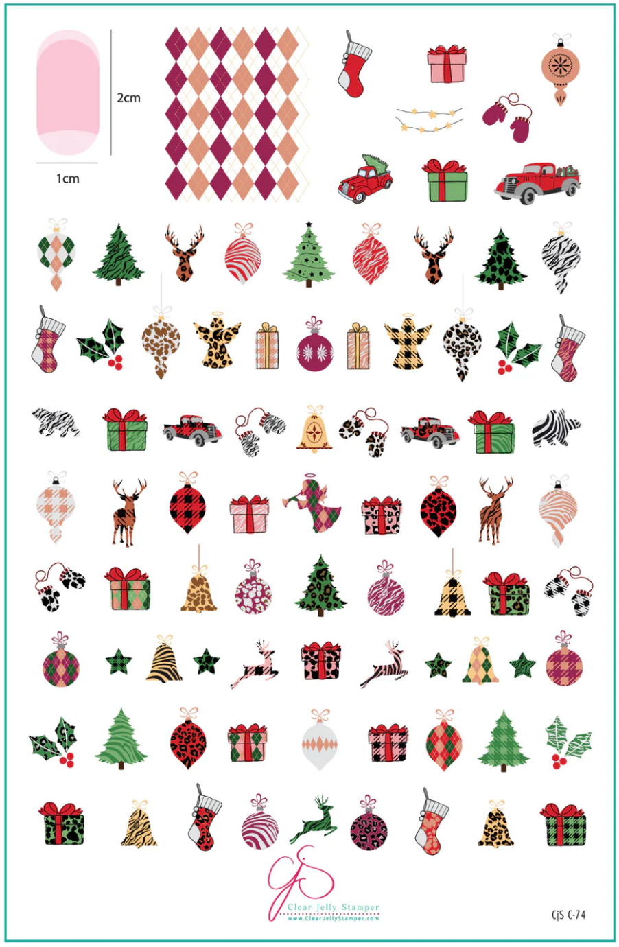Patterned Holidays 2.0 (CjSC-74)  - Clear Jelly Stamping Plate Main image