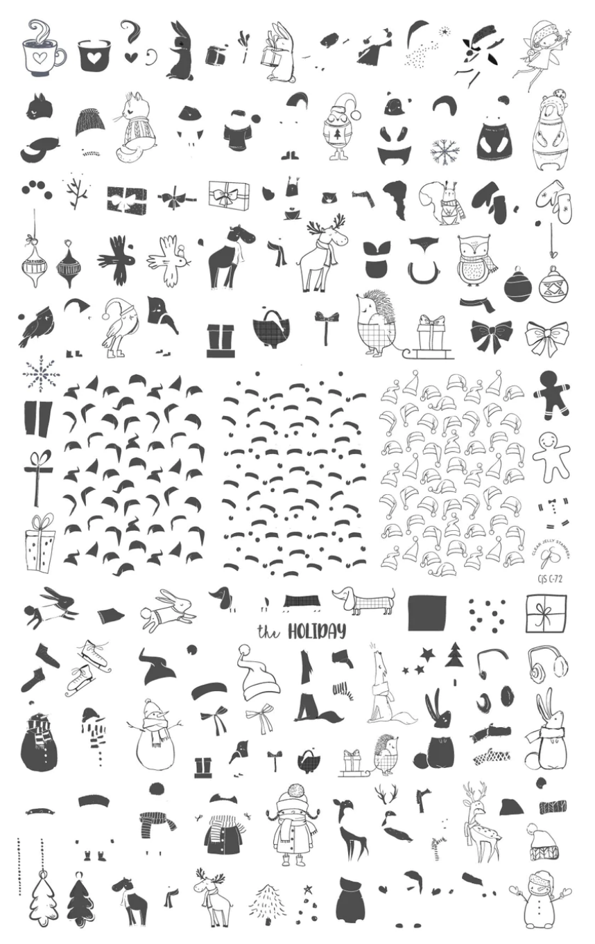 The Holiday (CjSC-72)  - Clear Jelly Stamping Plate