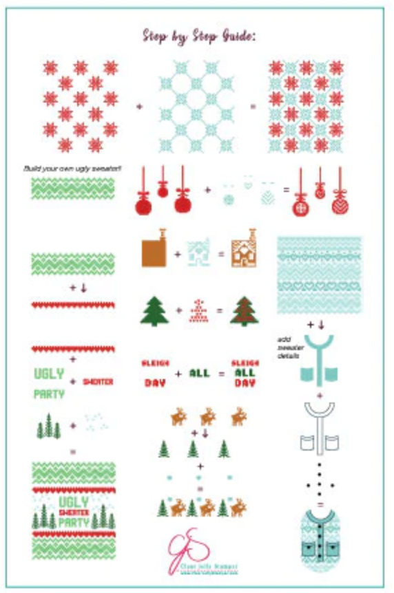 Ugly Sweater Party (CjSC-71)  - Clear Jelly Stamping Plate