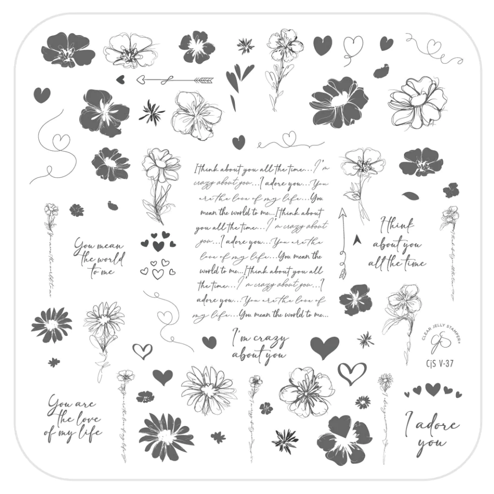 Love Notes (CjSV-37) - CJS Medium Steel Stamping Plate