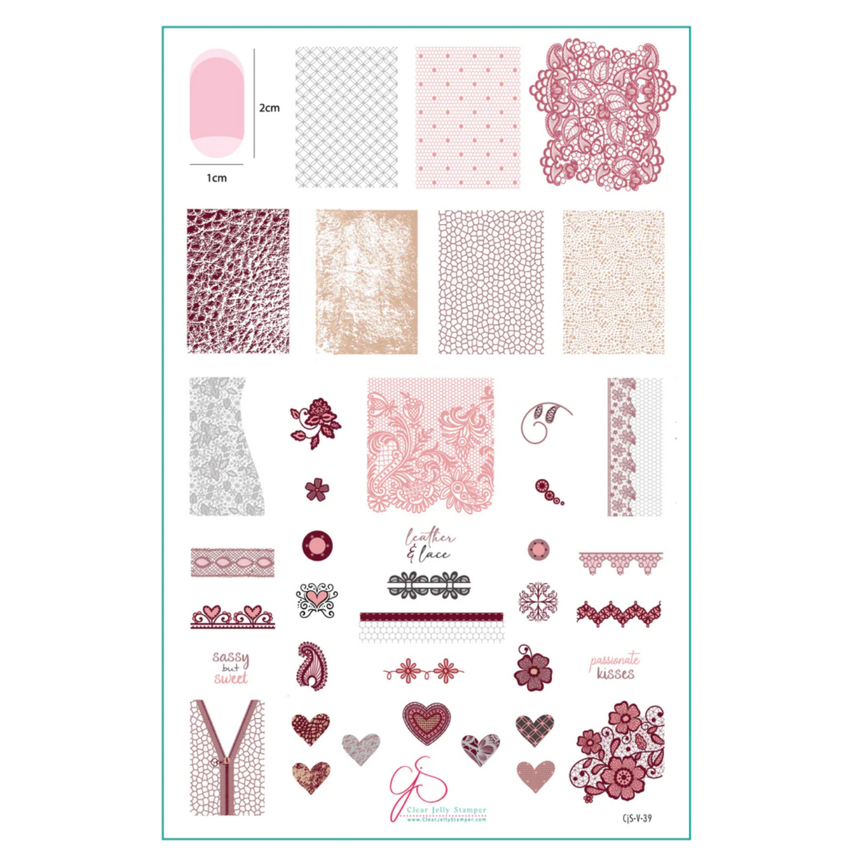 Leather & Lace (CjSV-39) - Clear Jelly Stamping Plate Main image