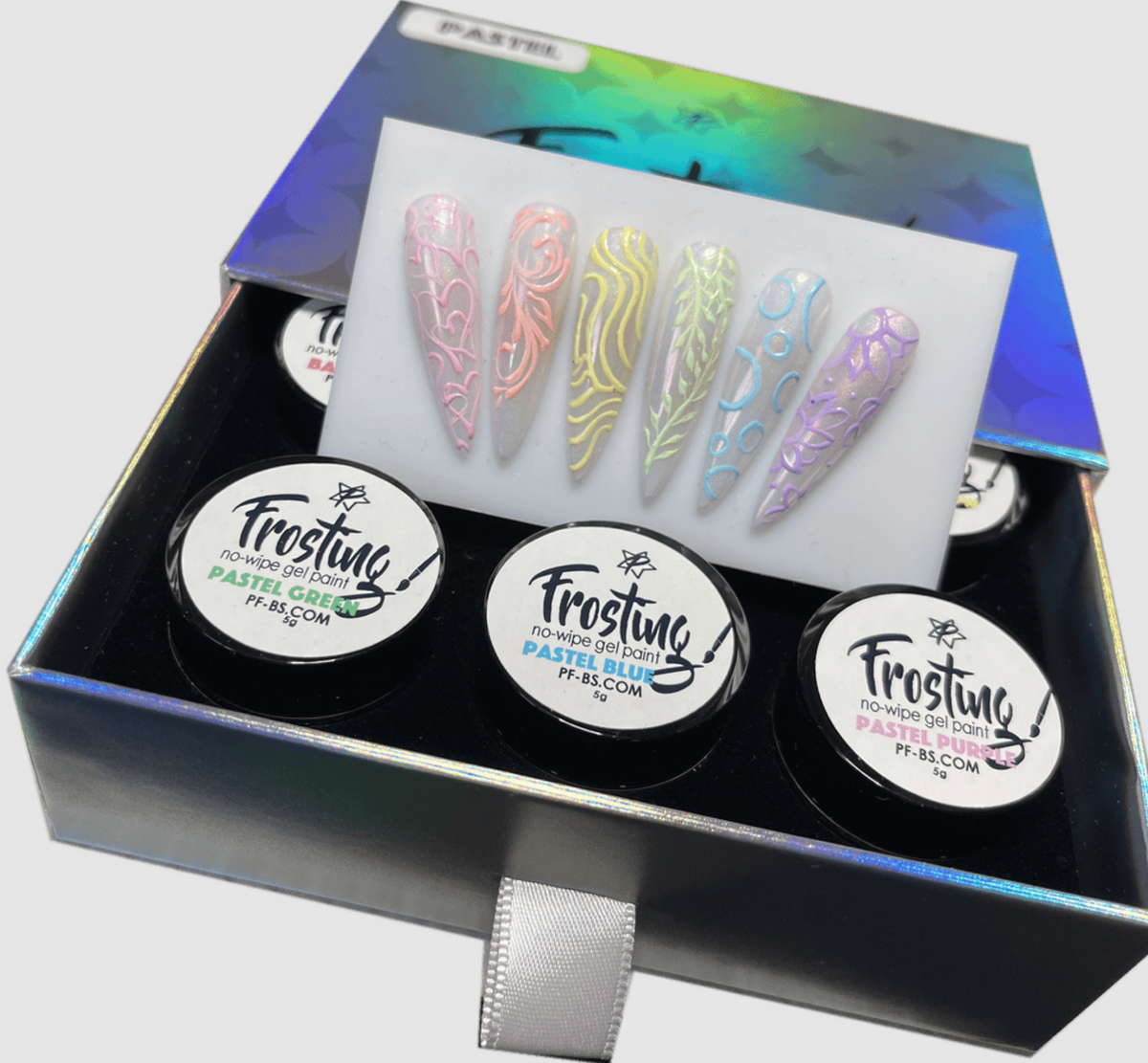 Frosting!  PASTEL KIT Limited Edition No Wipe Gel Paint - 6 Colors! Main image