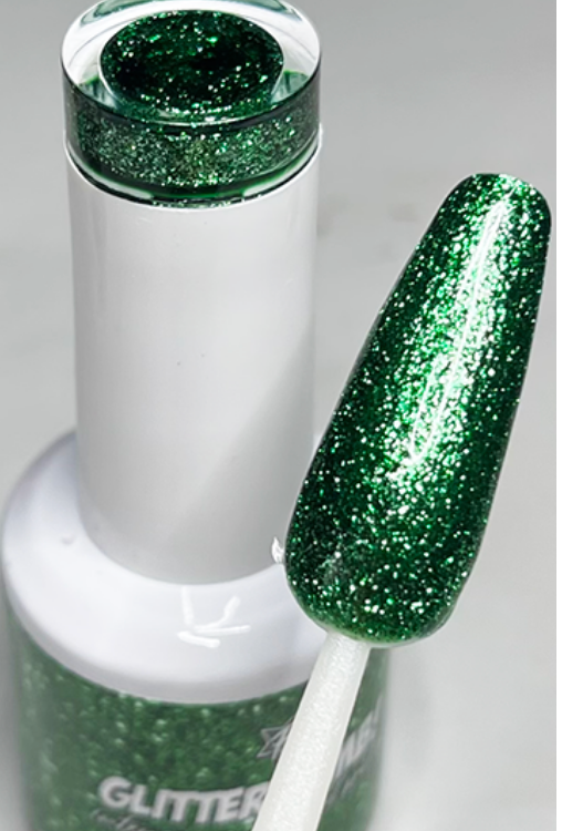 Glitter Bomb Gel Polish - True Green