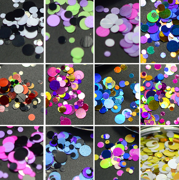 Glitter Kit Sets with 12 Different Gitters - Circles