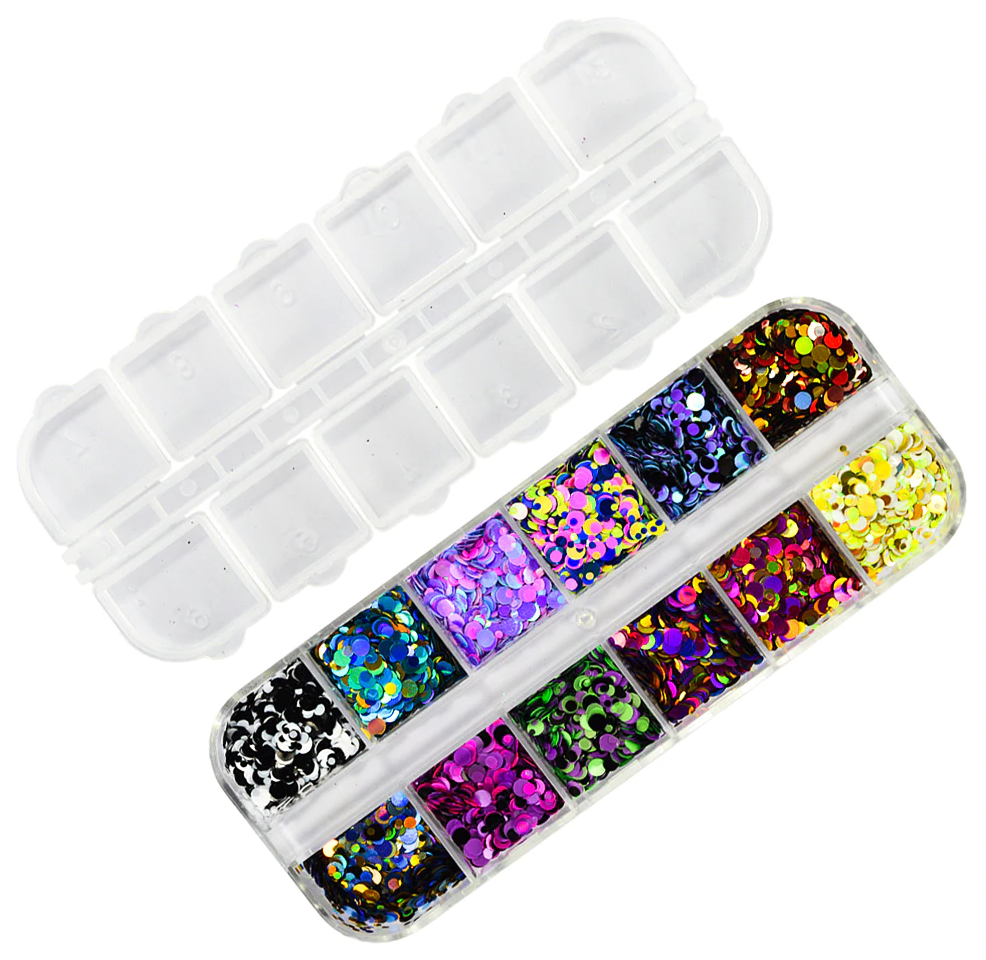 Glitter Kit Sets with 12 Different Gitters - Circles