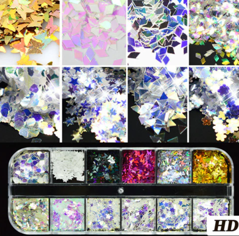 Glitter Kit Sets with 12 Different Glitters - MIX Main image