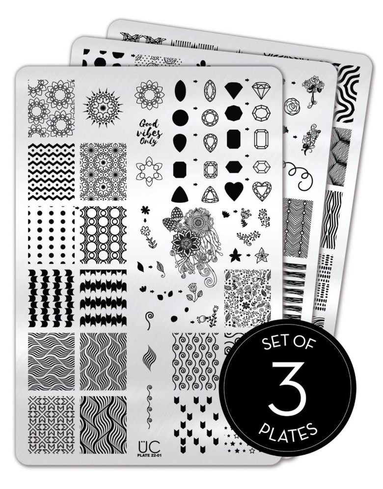 Collection 22 - Set of 3 Uber Chic Stamping Plates Main image