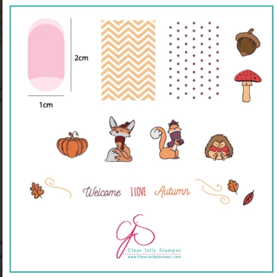 Foxy Fall (CjS-136)- CJS Small Stamping Plate Main image