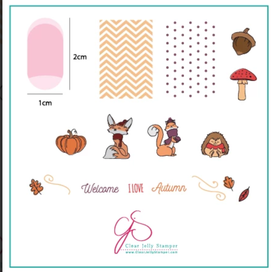 Foxy Fall (CjS-136)- CJS Small Stamping Plate