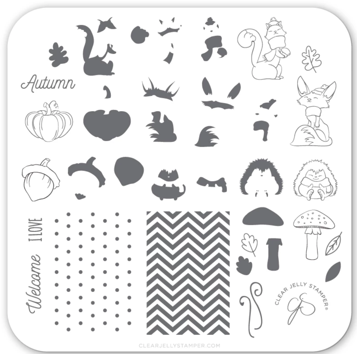 Foxy Fall (CjS-136)- CJS Small Stamping Plate Secondary image
