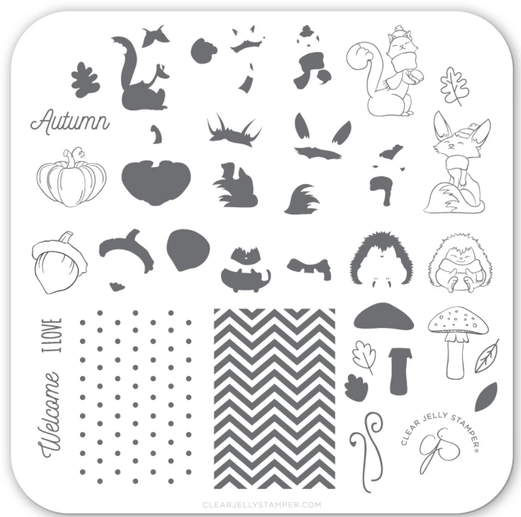 Foxy Fall (CjS-136)- CJS Small Stamping Plate