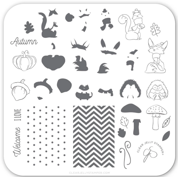 Foxy Fall (CjS-136)- CJS Small Stamping Plate